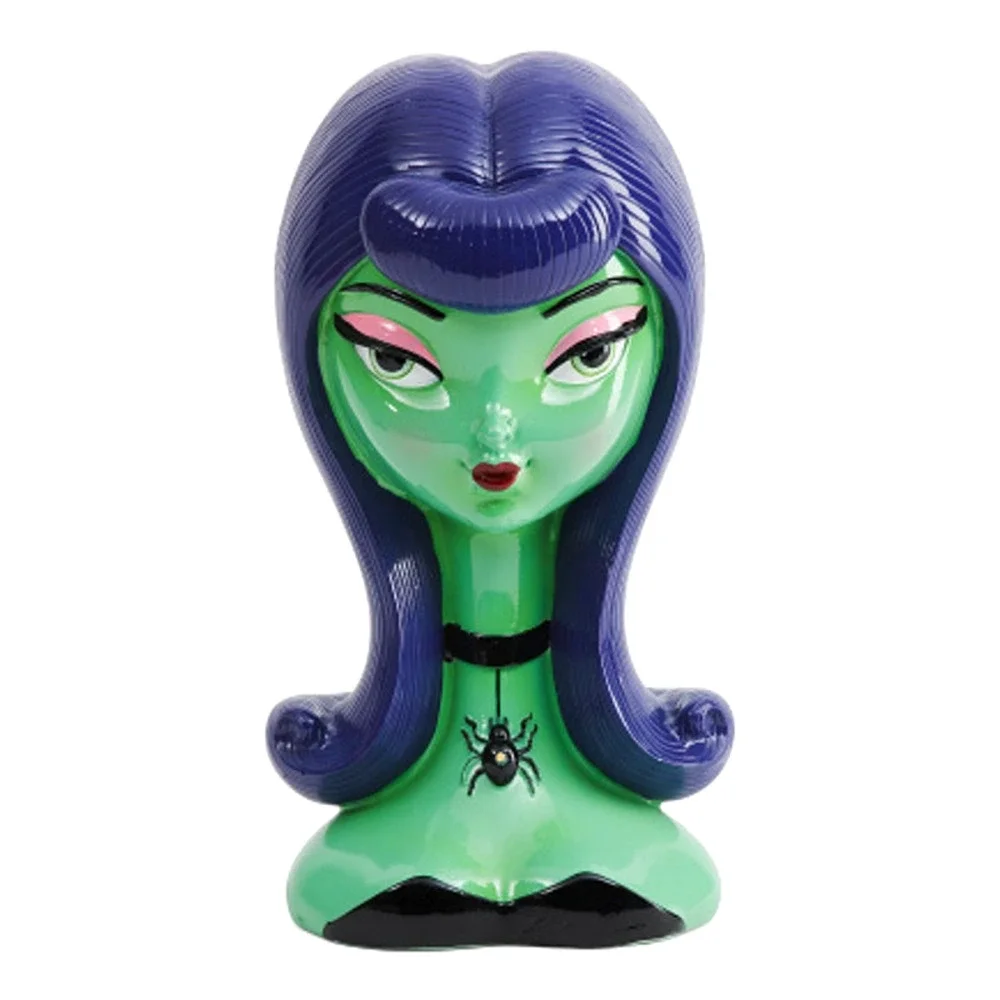 Bella Lux Halloween Bust Green Bride of Frankenstein Purple Hair LED Lighted NEW